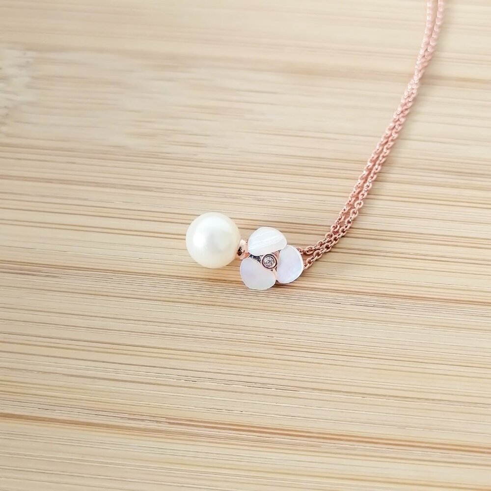 kate spade Rose Gold and Pearl Necklace
